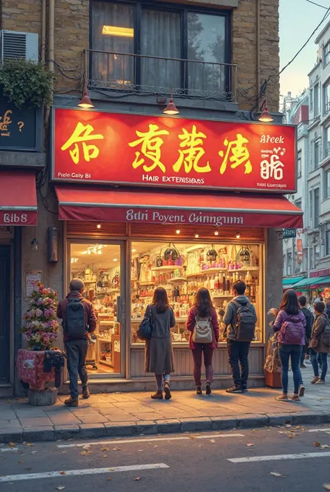 Hair extension Shop image or picture that seems like taken from a distance
