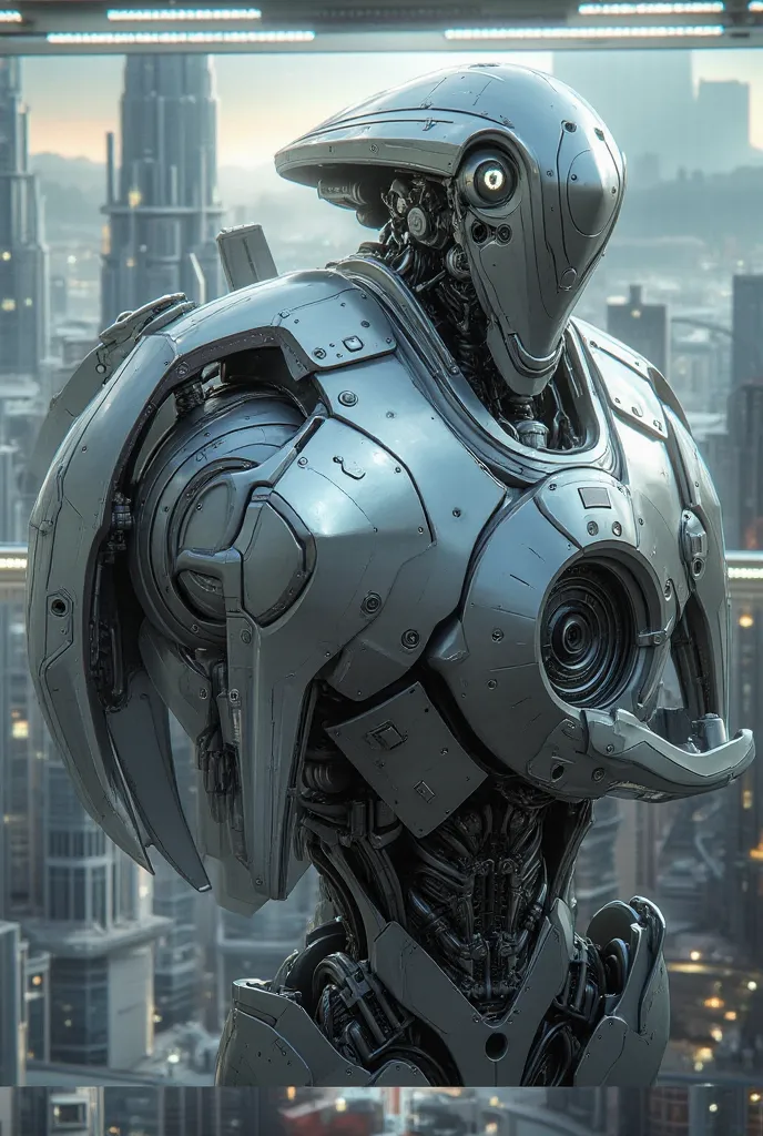 Create this image and make it look like a robot 