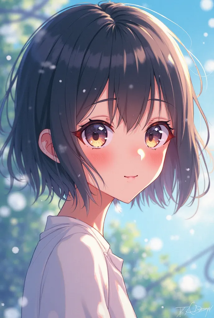 A short with haired anime girl