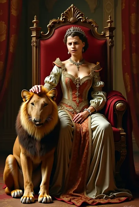 You can put my face in an image where I'm sitting on a throne wearing royal clothing and caressing a lion 