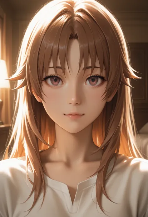 masterpiece, best quality, vibrant, very aesthetic, high contrast, photorealistic portrait,beautiful detailed face,detailed texture,detailed skin, newest, 1girl,A Certain Magical Index,source_A Certain Magical Index,kaori kanzaki,shirt,room,realistic light...