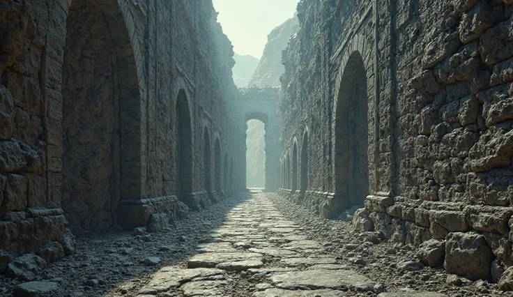 passageway carved into the cliffs