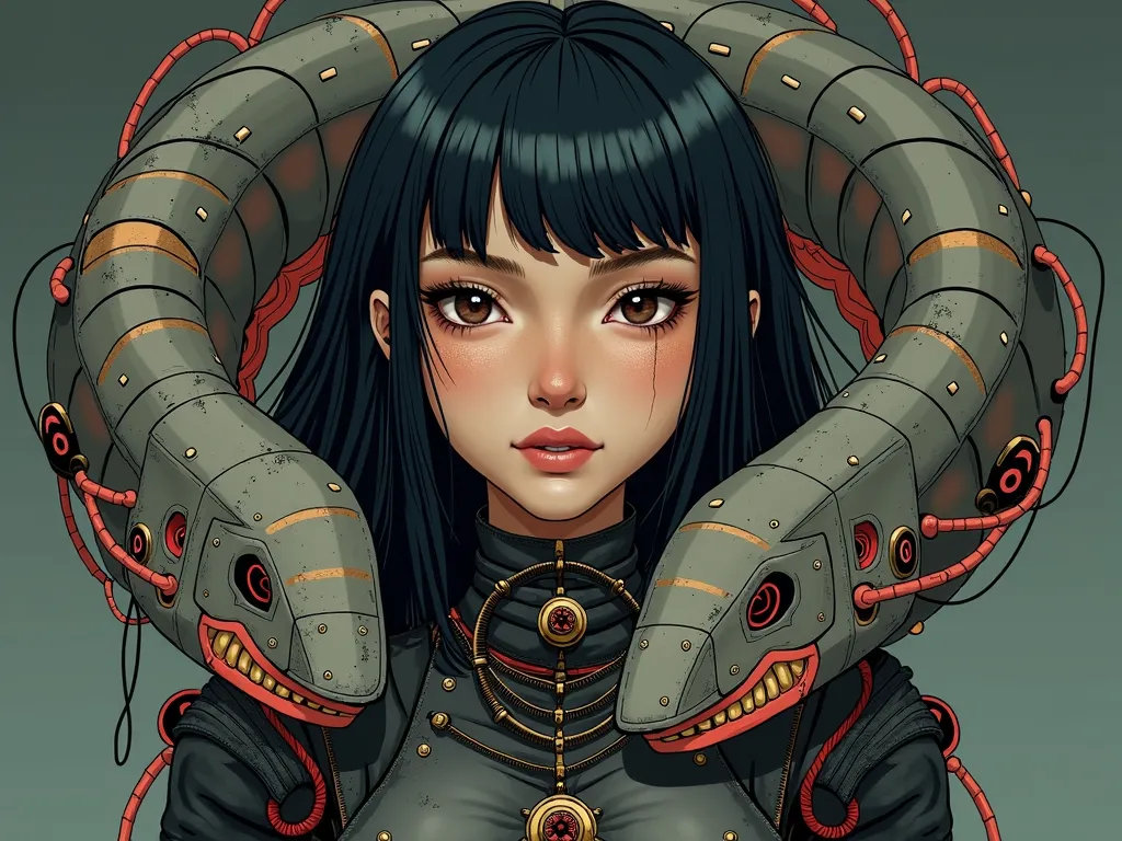 character of "The Network Weaver" futuristic steampunk style , It fulfills the function of building secret interfaces and portals where ideas can flourish freely in this futuristic steampunk universe, Character illustration style, a human being,  with robo...