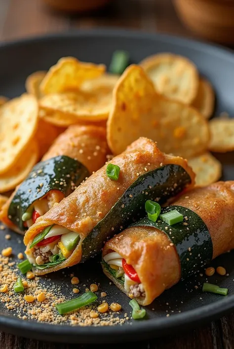 lumpia with nori wrapper with cheese powder CHIPS