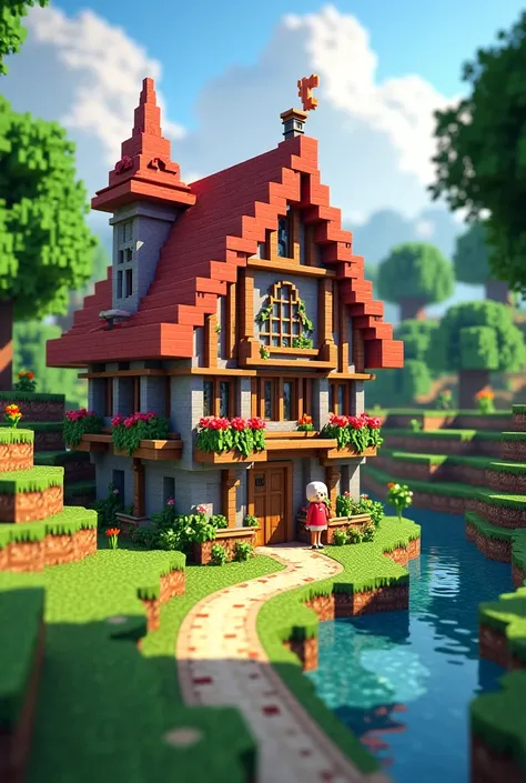 Minecraft beautiful house of girl 