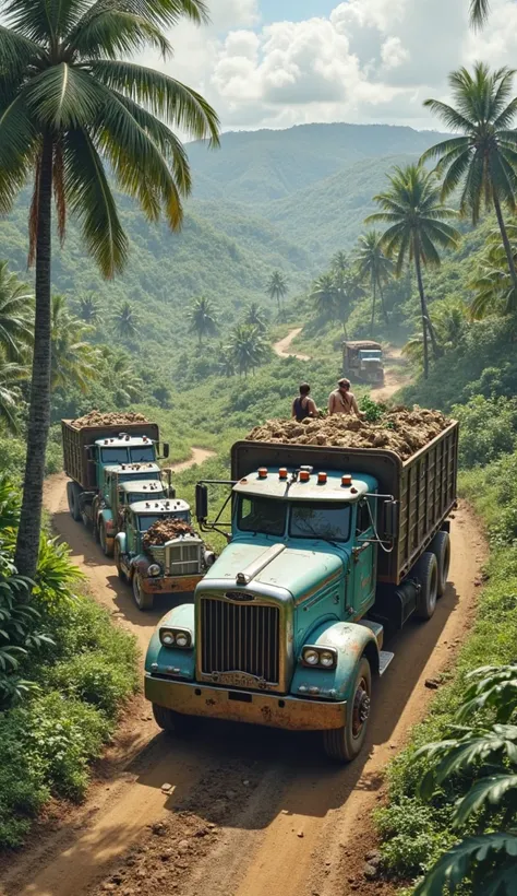 Car trucks on the plantation