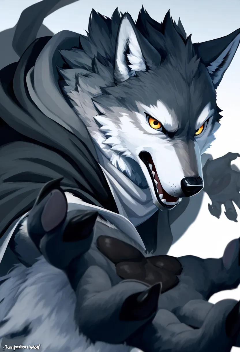 (closeup wolf hand: 1.2), (ultra closeup of a wolf boys hand: 1.4), (furry wolf boy: 1.1), robes, simple background, (ultra closeup of wolf hand: 1.2), (foreshortening: 1.2), (closeup wolf hand: 1.2), supinated position