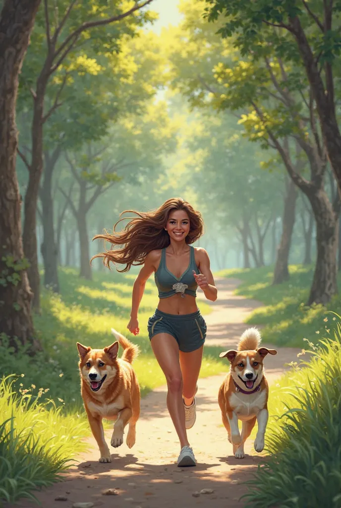 ren running in parks with dogs
