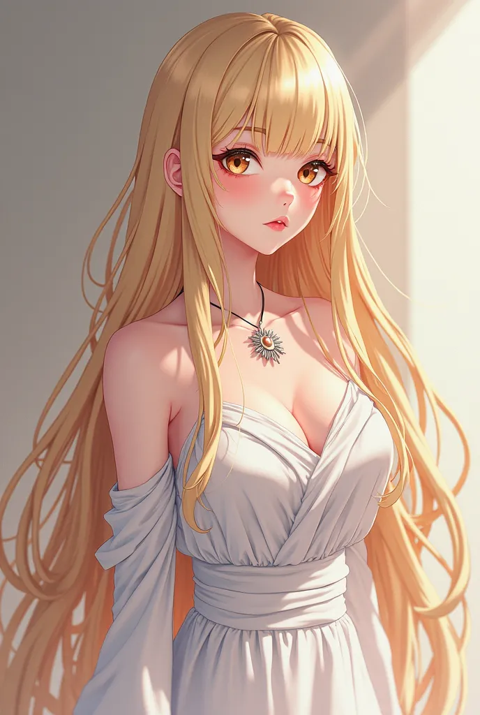 Anime Girl，with long blond hair and white clothes, This portrait was inspired by Yang Jin,   is popular in the CG society ,  conceptual art,  heise jinyao, Artistic Germ lau, extremely detailed Artistic Germ, ig model | Artistic Germ, Qatar, Freya, Taliyah...