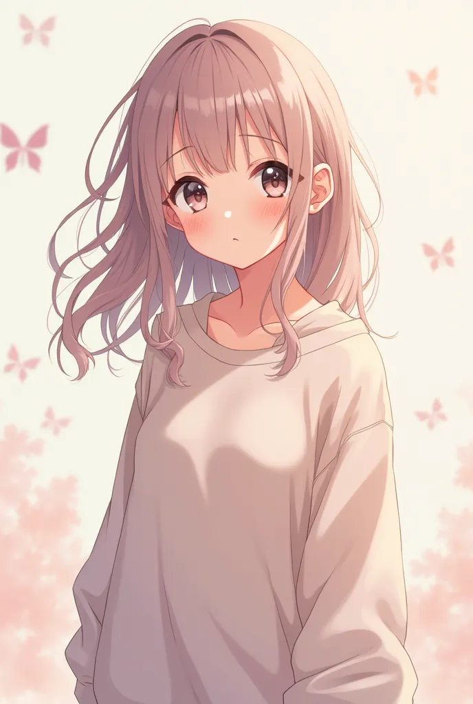 1 anime girl wearing a sweatshirt 