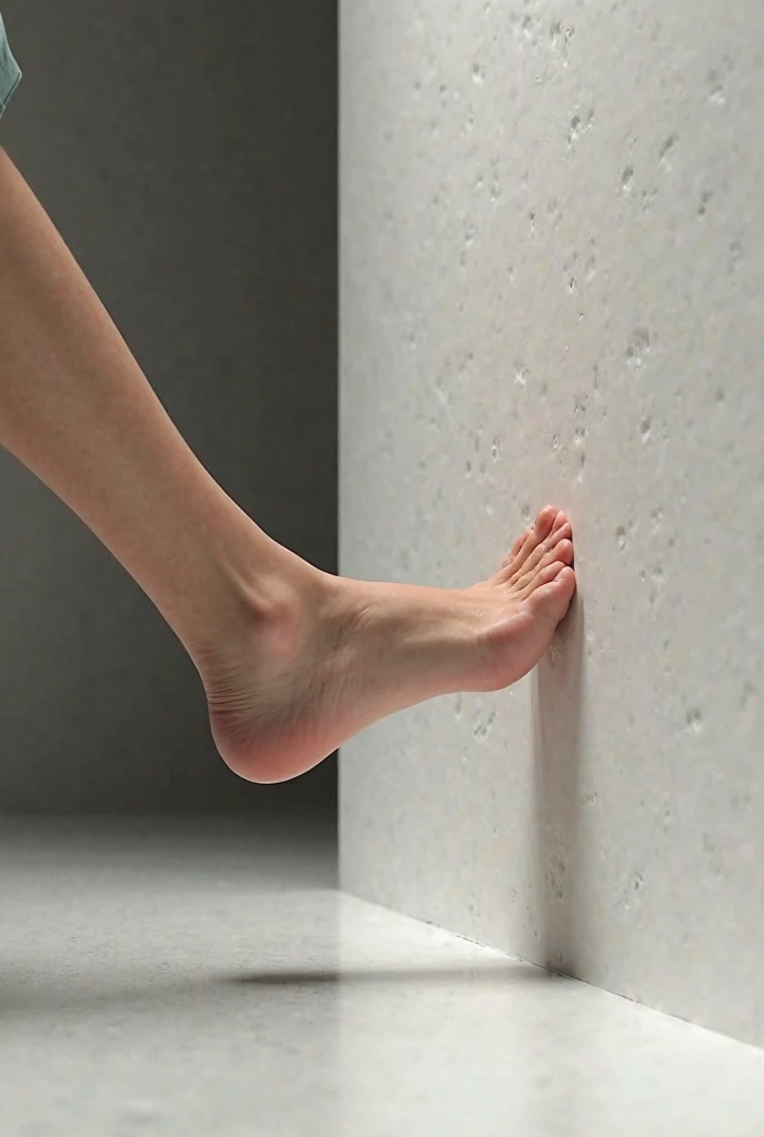 push a wall with the tip of your foot