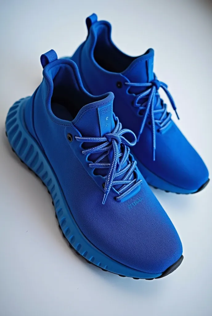 Royal blue sport shoes with no logo
