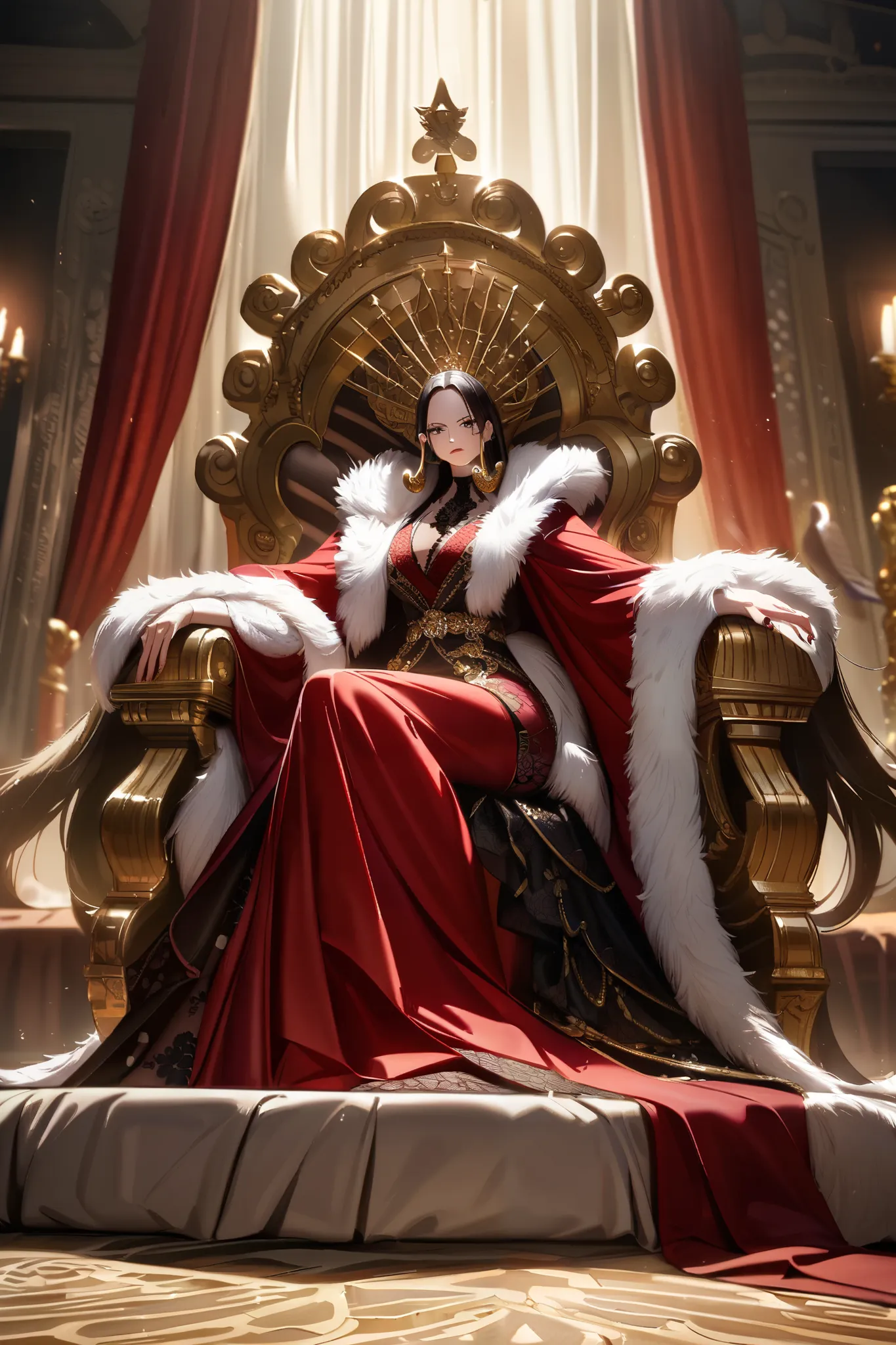 Boa Hancock of Anime One Piece as a queen of card