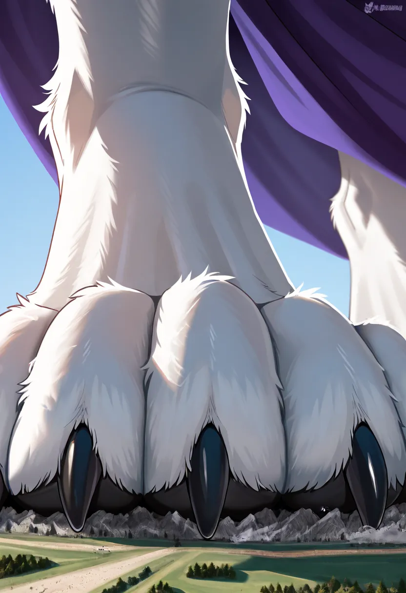 (closeup wolf foot: 1.2), (ultra closeup of a wolf girl foot only: 1.4), (furry wolf girl: 1.1), robes, simple background, (ultra closeup of wolf feet: 1.2), (foreshortening: 1.2), (closeup wolf foot: 1.2), (macro size: 1.3), standing, lifting toes