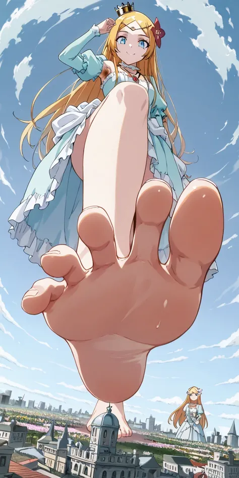  score_9,  score_8_up,  score_7_up,  source_anime, rennertheierechardelonrylevaiself , renner theiere chardelon ryle vaiself {x} renner theiere chardelon ryle vaiself, long hair,  blue eyes, blond hair, hair ornaments close to the garden, very long hair, f...