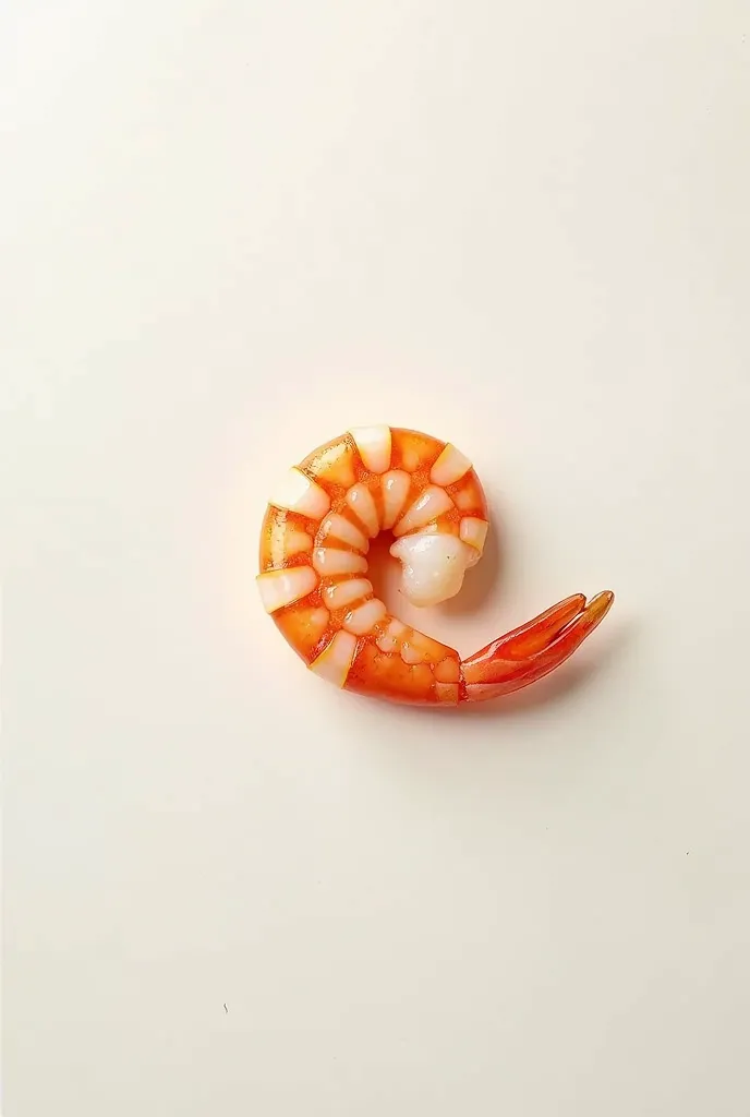  blank background，1 cooked shrimp，complete，Don't peel the shell