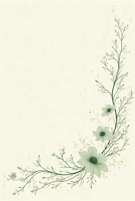 Beautifuand elegant Minimalist line art of floral and leaves in pastel green and beige tones no solid colors it should be line art only and artistic and all opver the image but should be subtle 