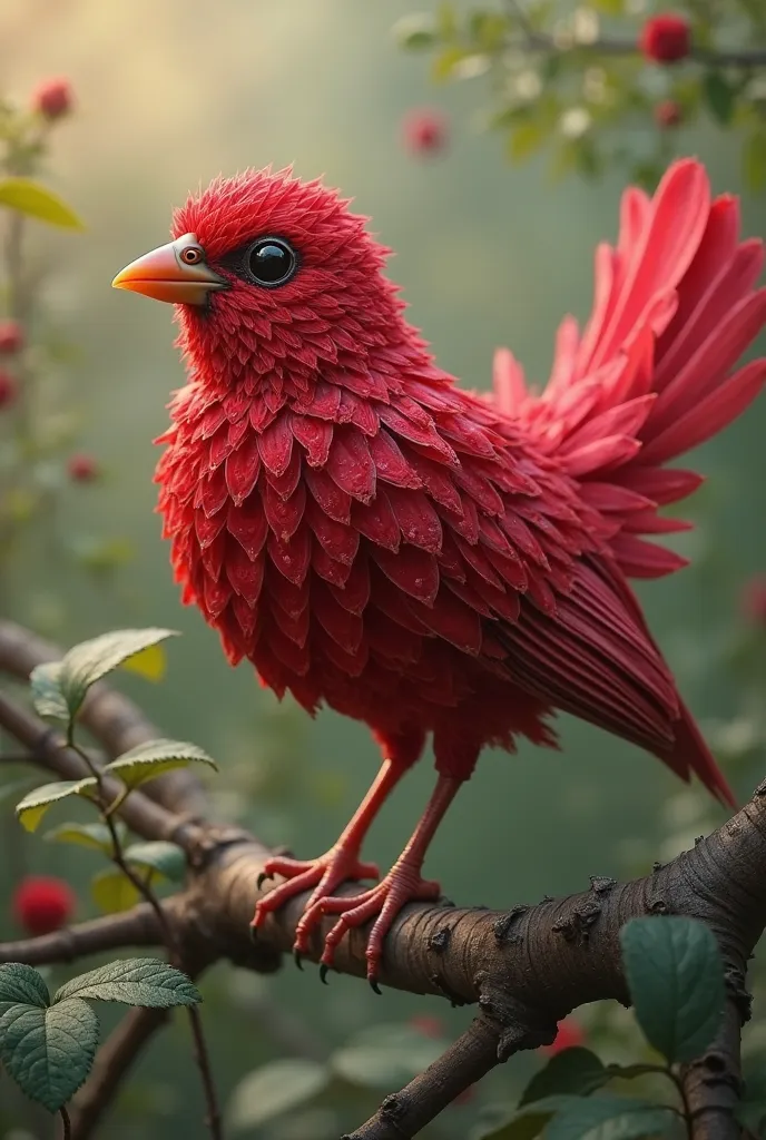 A finch made by roses