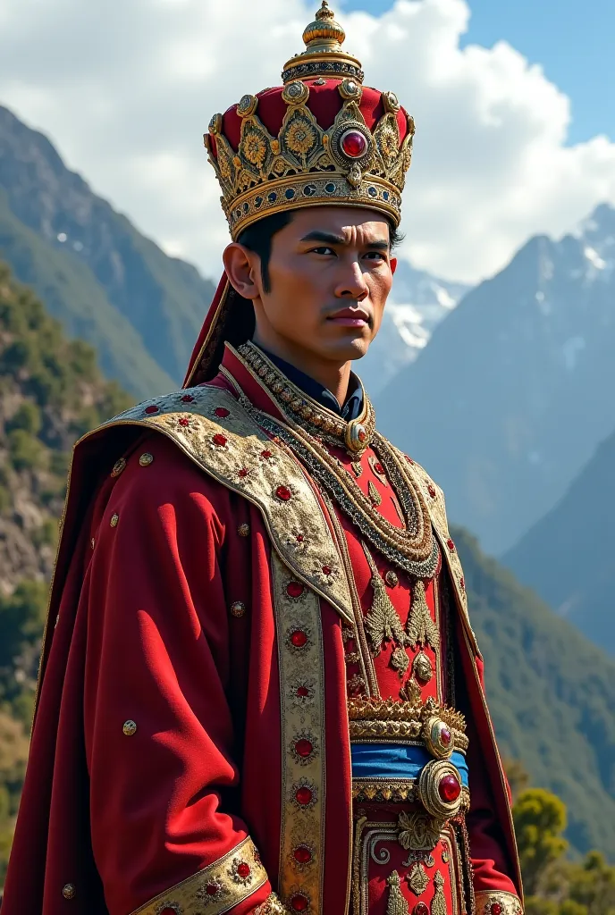 A King of looking like Kirat of Nepal without moustache and beards