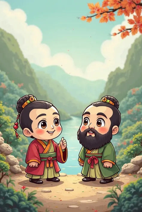 Lao Tzu meets Confucius chibi style