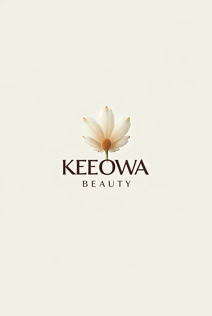 Create a logo for skin care products using Eduolis flower and the word Keeowa Beauty