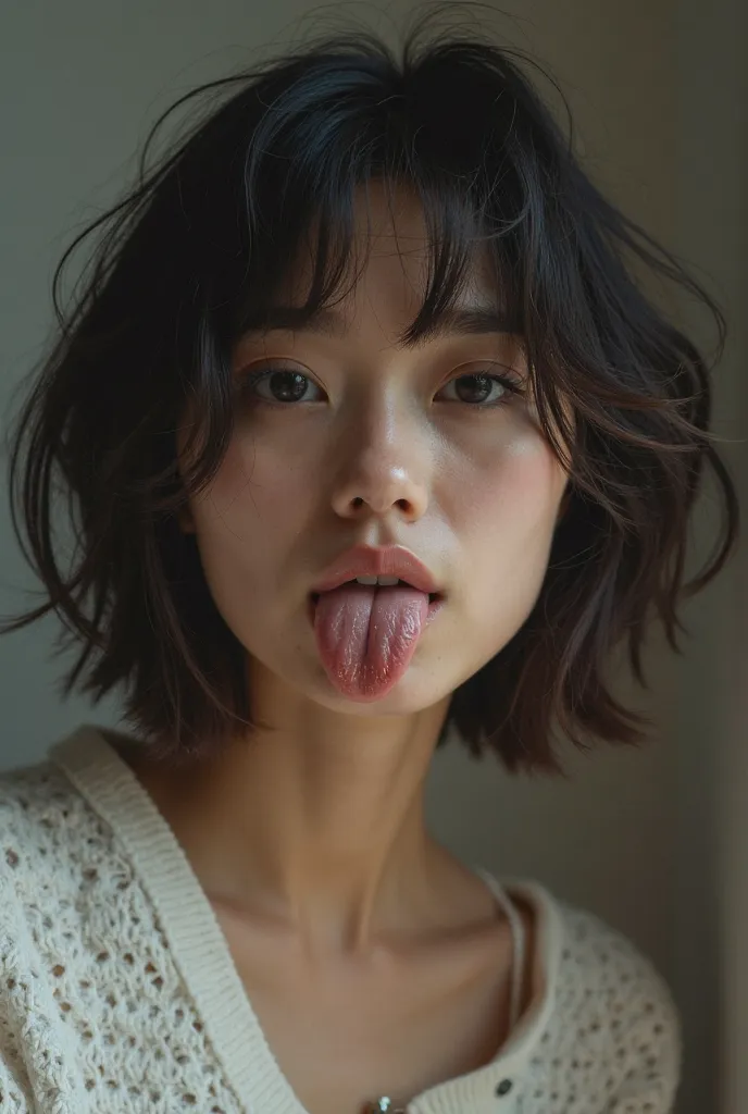 female, girl, Beauty, beauty, short cut, shot, Leaf cut, Hershcut,  short hair, Septum Piercing, Short Hair, COTURE, COTURE 피어싱, Split tongue, Split Tongue, Tongue Piercing, Two-pronged tongue , cracked tongue,  tongue piercing, dark skin,  brown skin to e...