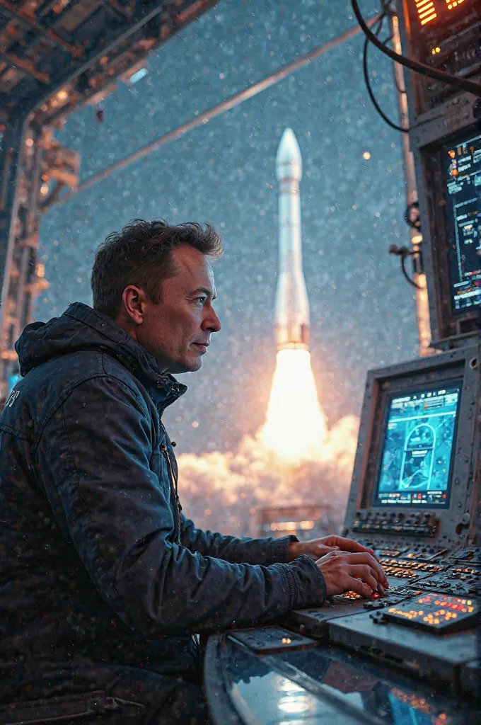 Elon Musk playing with rockets