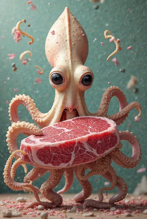 Squid holding picanha and saying, If it's expensive don't buy