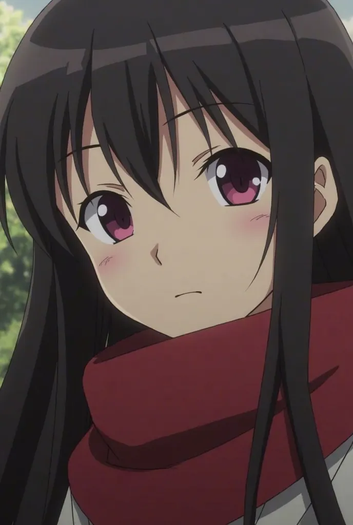 a close up of a person with long hair and a scarf, a picture inspired by Kamisaka Sekka, tumblr, vanitas, screenshot from guro anime, close up of lain iwakura, close up iwakura lain, 2 0 1 9 anime screenshot, anime movie screenshot, screenshot from a 2012s...