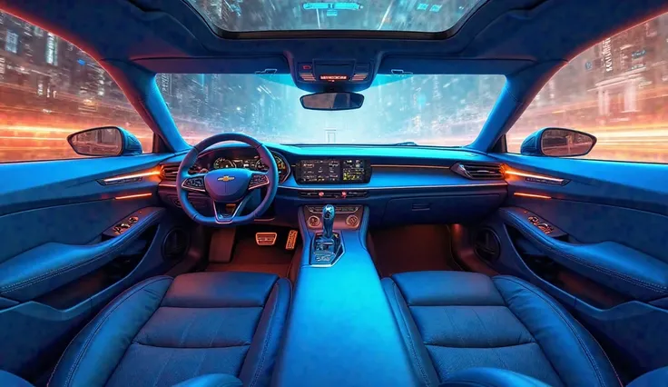 Interior view 2025  Chevrolet El Camino color Royal blue 