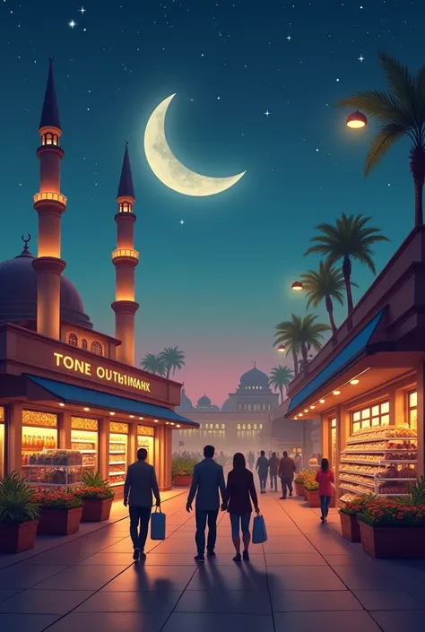 I think a video of Ramadan congratulations Victor will last 30 seconds and be mobile with special transportation. There is a mosque background, a Ramadan atmosphere with stars, Ramadan moon, Ramadan colors, a supermarket and people walking carrying bags 