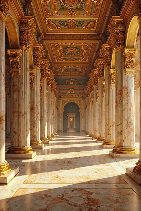 The inside of a greek king’s palace made of gold