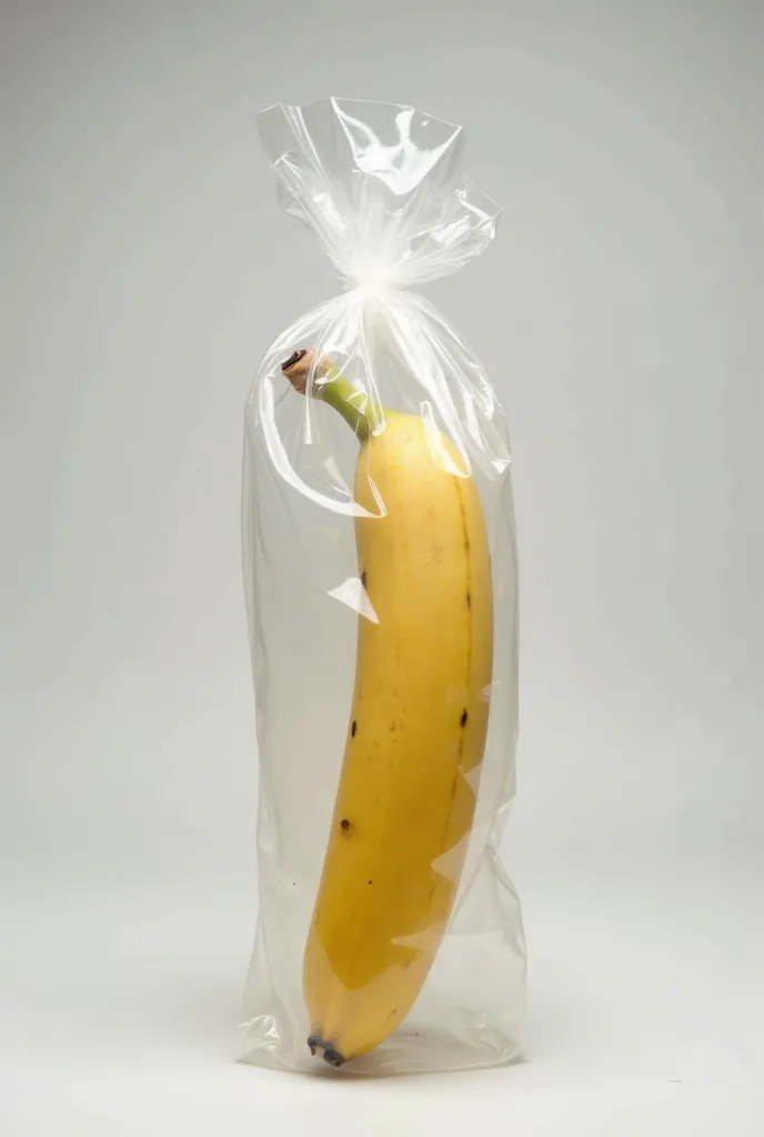 A pic of  one banana in self sealing plastic bag for six days each day  