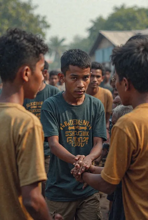 100 rohingya young man helping old people , written their shirts (FRIENDSHIP TIGER GROUP)