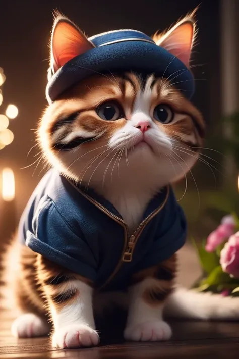 pic of a standing cat that wears cat clothes middle east theme, wears Aladdin cap, detailed clothes, detailed cap, full body, masterpiece