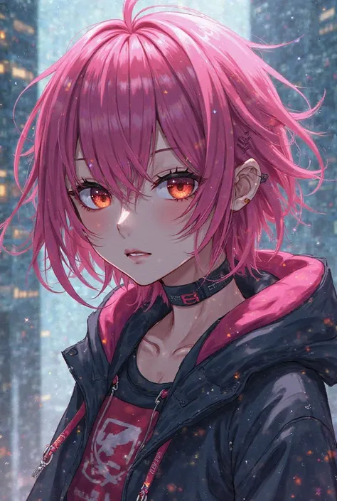 Anime character with short Dread's and pink hair 
