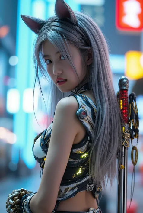 A cyborg girl is born with the exoskeleton and abilities of a wolf.
UHD, masterpiece, accurate, super detail, high details, high quality, award winning, best quality, highest, 16k, detailed face, realistic textured skin, perfect anatomy, perfect fingers, H...