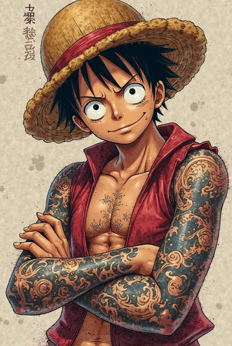 Tatouages de luffy sur avant bras