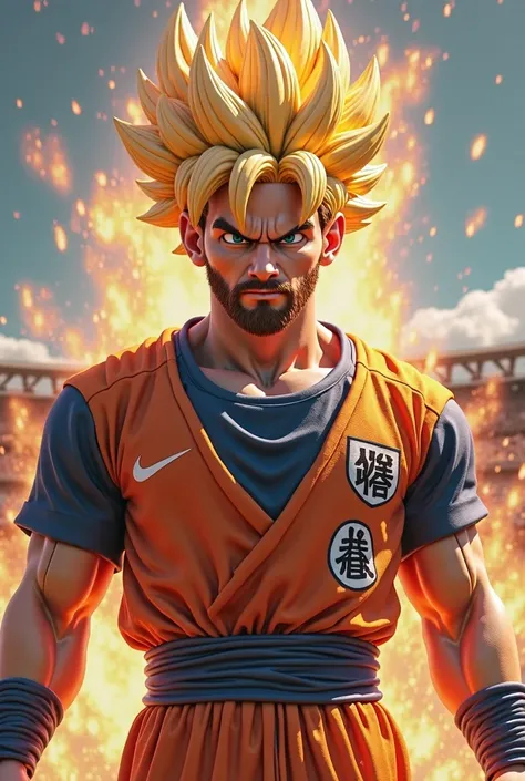 Messi and Goku body combination hybrid photo full pick 