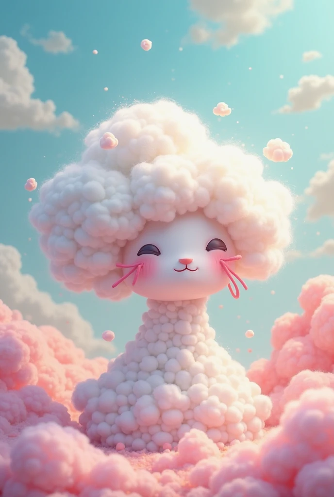 Character as a cartoon - Cloud head. Face is the cloud