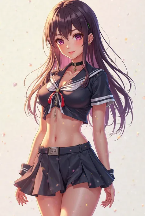 Hot Reallistic Anime Girl in Mini Skirt,Mini Top, Uniform 