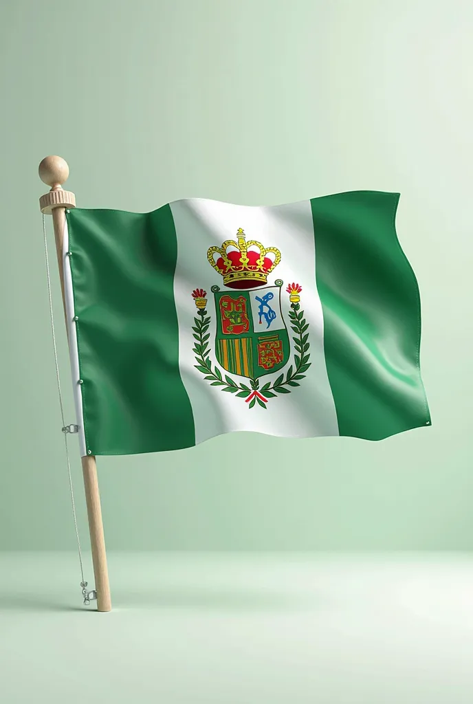 Andalusian flag created with unusual elements but that represents the 8 provinces that make it up in an original way without shields where green white green appears as the main color in this