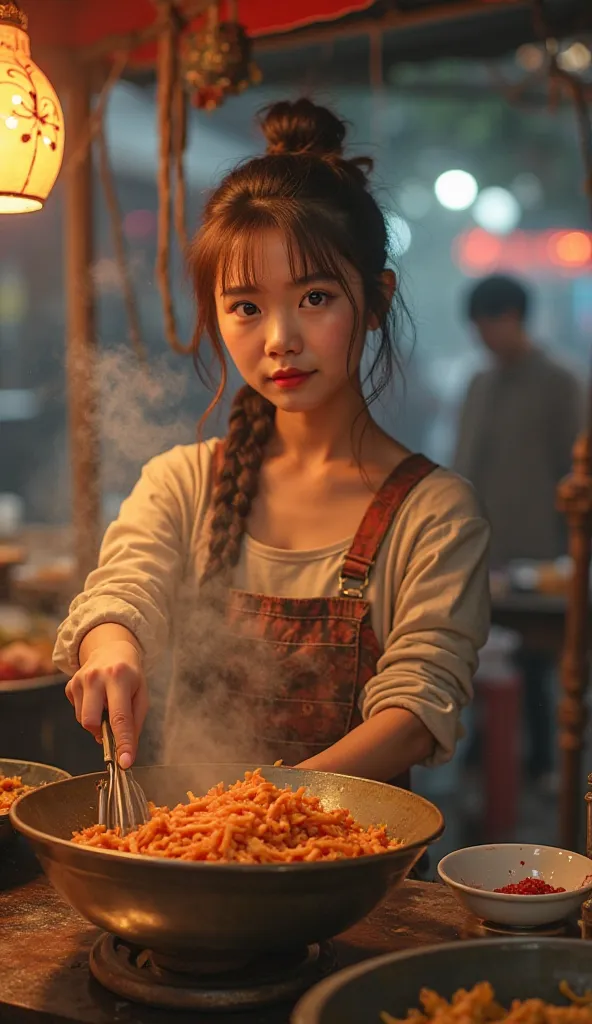 The young woman at the stir-fry stall has a secret ingredient that makes her food irresistible. One day, a mysterious stranger offers her a fortune for the recipe, but she soon discovers that the ingredient has a magical origin tied to her family's past. W...