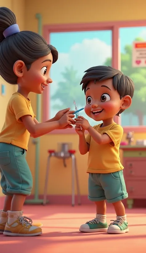 polio drops ai 3d cartoon image 