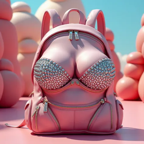 Bagpack look like women body boobs, rich diamond stone, funny type, 3d style