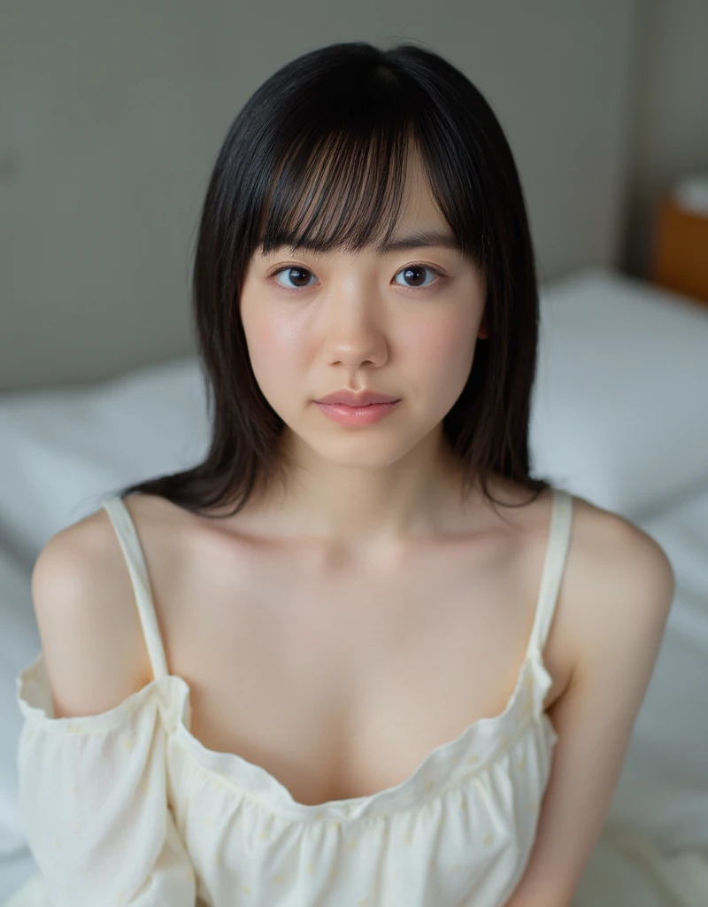 （completely naked women：1.5）、（I can see pubic hair and pussy that have been treated by spreading my legs wide：1.5）、young woman sleeping on a bed showing her lovely breasts and collarbone.  she was so sexy, semi-long dark hair and bangs,  slim,  petite figu...