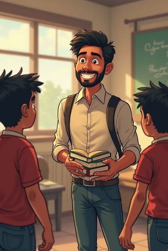 Giving Back to Society

Vikas, now an accomplished businessman, is visiting a school, talking to ren, and donating books and resources for their education. He smiles and interacts with the ren, showing his commitment to giving back to the community. Like c...