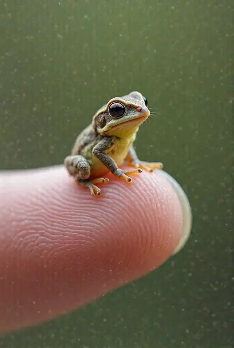 Here are 20 detailed prompts for generating images of small animals sitting on human fingers:

1. A human hand with a delicate butterfly resting gently on the index finger, its wings spread in vibrant colors.


2. A human finger with a tiny, bright green t...