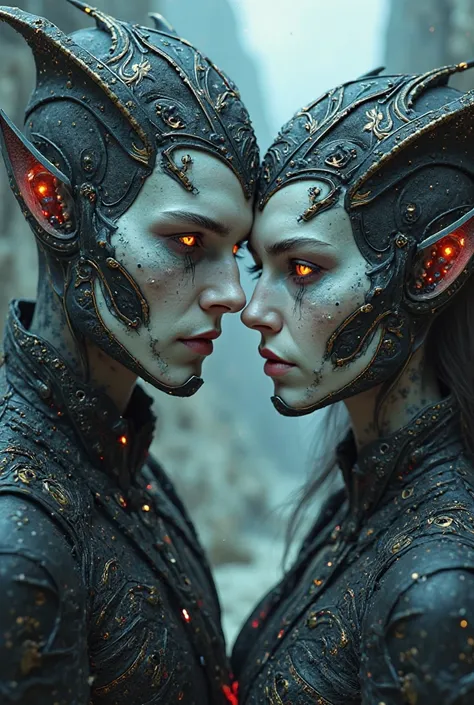 sifi demonic couple 16k HD beautiful faces