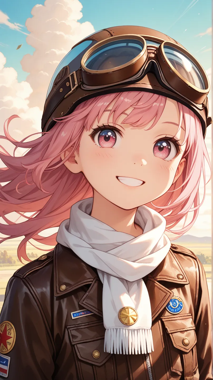 masterpiece, best quality, ultra-detailed, semi-realistic, anime-inspired, 5-years old, 1 girl, young girl, baby face, round cheeks, soft facial features, big bright eyes, soft pink eyes, cheerful, energetic, bright smile, soft pink hair with gentle highli...